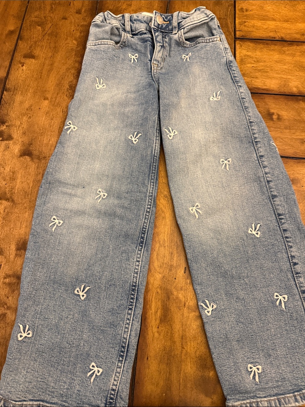 abercrombie kids Light Blue High Rise Wide-Leg Jeans